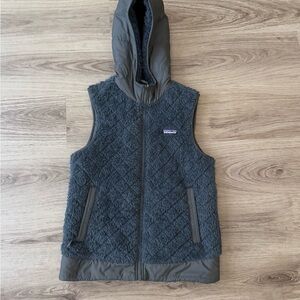 Woman’s Hooded Quilted Vest - Dark Gray